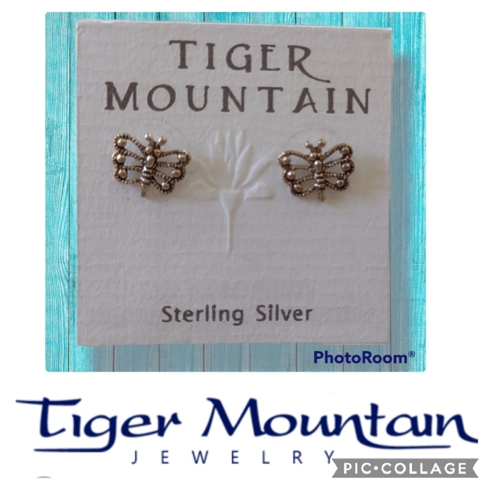 Tiger Mountain sterling silver dragonfly earrings